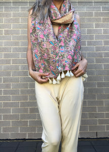 Pastel Kantha Scarf